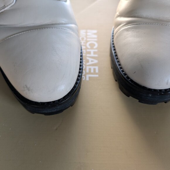 "MICHAEL KORS LITE CREAM SIZE 10 LEATHER BOOTIES" - Picture 10 of 16